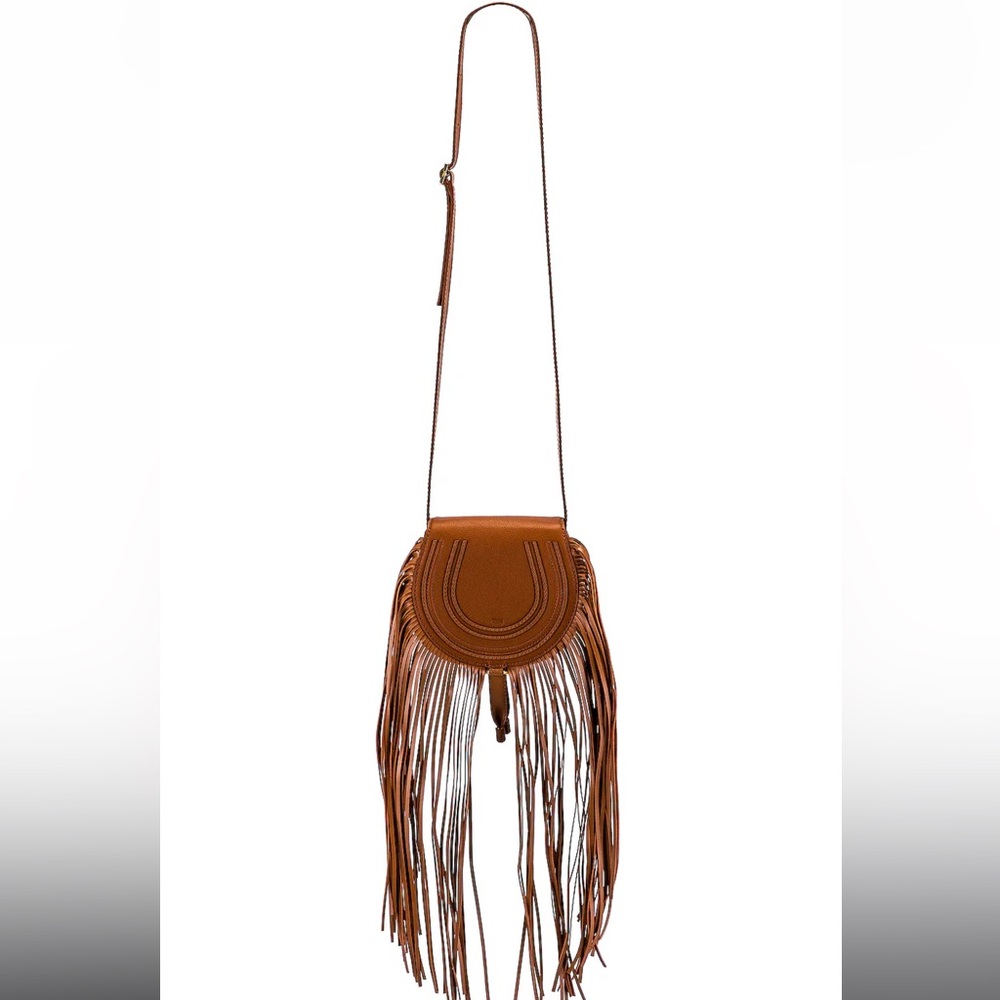 Chloe Brown Fringe Crossbody Bag